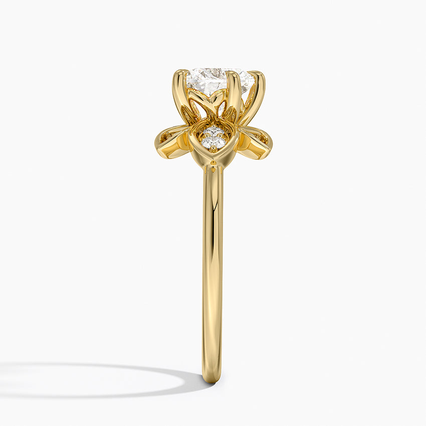 Luxe Fiore Diamond Ring Yellow Gold 18k Heart Engagement Ring