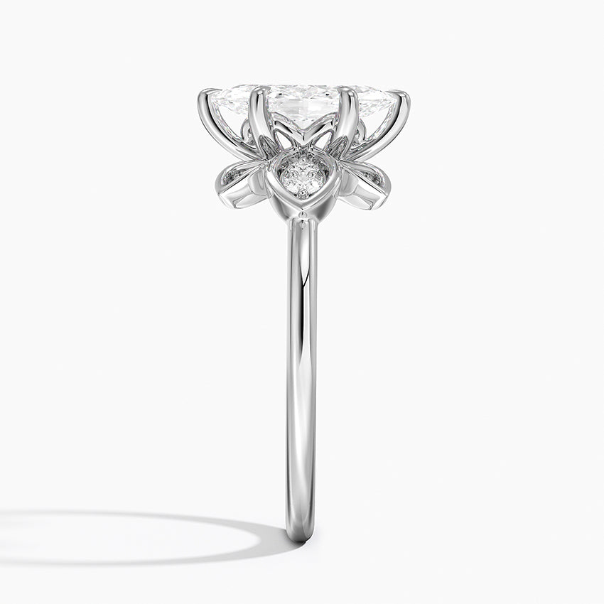Luxe Fiore Diamond Ring Platinum Marquise Engagement Ring