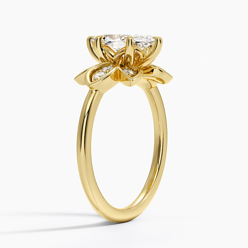 Luxe Fiore Diamond Ring Yellow Gold 18k Marquise Engagement Ring