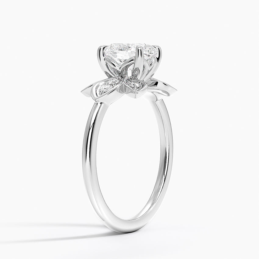 Luxe Fiore Diamond Ring Platinum Oval Engagement Ring