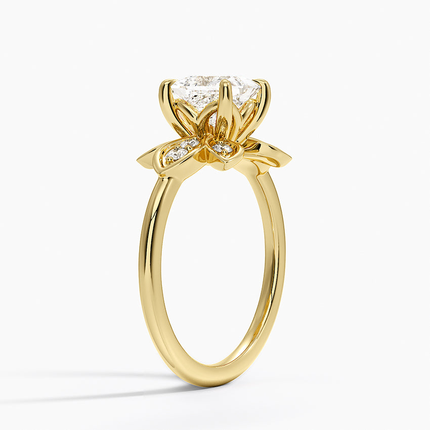 Luxe Fiore Diamond Ring Yellow Gold 18k Princess Engagement Ring