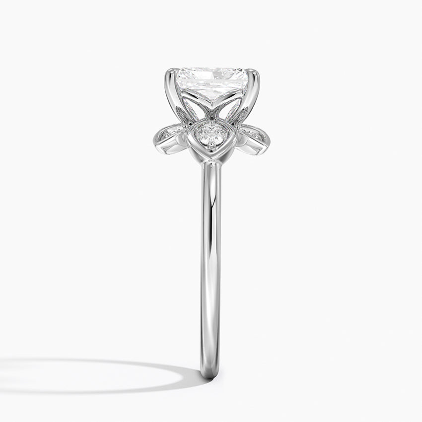Luxe Fiore Diamond Ring Platinum Radiant Engagement Ring