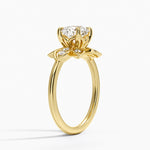 Luxe Fiore Diamond Ring Yellow Gold 18k Round Engagement Ring