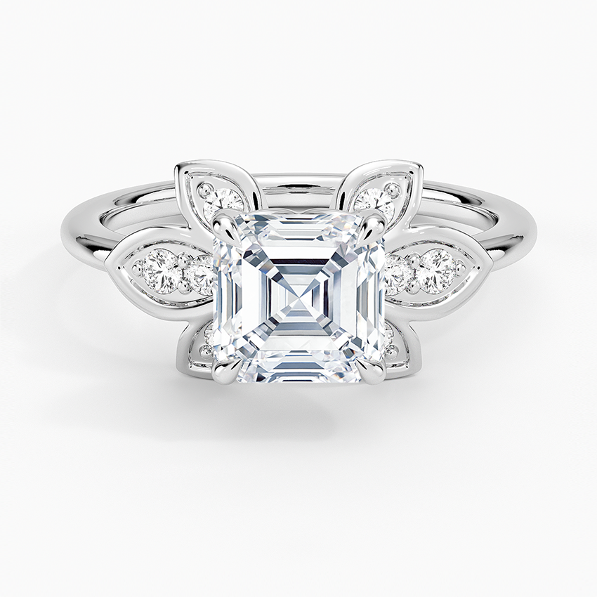 Luxe Fiore Diamond Ring Platinum Asscher Engagement Ring