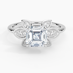 Luxe Fiore Diamond Ring Platinum Asscher Engagement Ring
