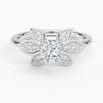 Luxe Fiore Diamond Ring Platinum Cushion Engagement Ring