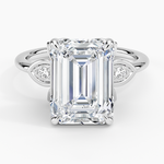 Luxe Fiore Diamond Ring Platinum Emerald Engagement Ring