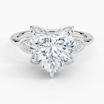 Luxe Fiore Diamond Ring Platinum Heart Engagement Ring