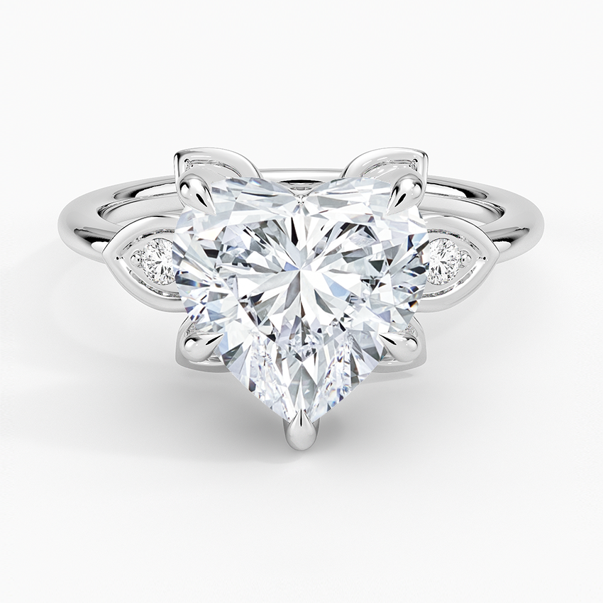Luxe Fiore Diamond Ring Platinum Heart Engagement Ring