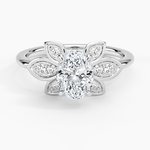 Luxe Fiore Diamond Ring Platinum Oval Engagement Ring