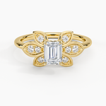 Luxe Fiore Diamond Ring Yellow Gold 18k Emerald Engagement Ring