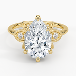 Luxe Fiore Diamond Ring Yellow Gold 18k Pear Engagement Ring