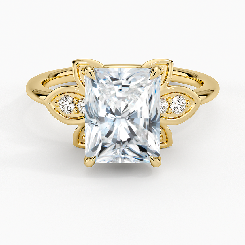 Luxe Fiore Diamond Ring Yellow Gold 18k Radiant Engagement Ring