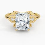 Luxe Fiore Diamond Ring Yellow Gold 18k Radiant Engagement Ring