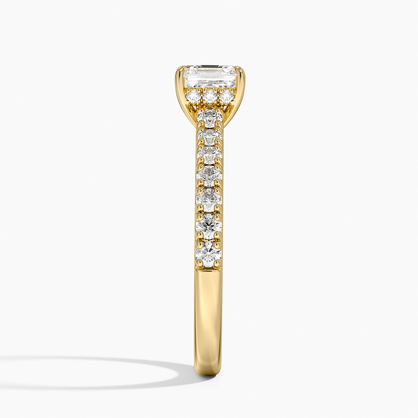 Grand Lissome Diamond Ring Yellow Gold 18k Asscher Engagement Ring