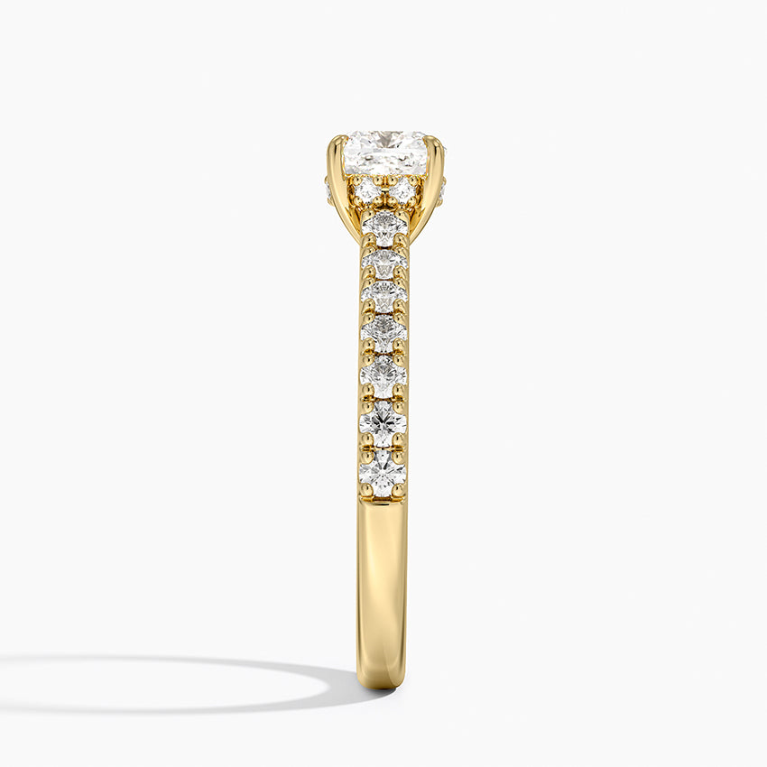 Grand Lissome Diamond Ring Yellow Gold 18k Cushion Engagement Ring