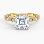Grand Lissome Diamond Ring Yellow Gold 18k Asscher Engagement Ring