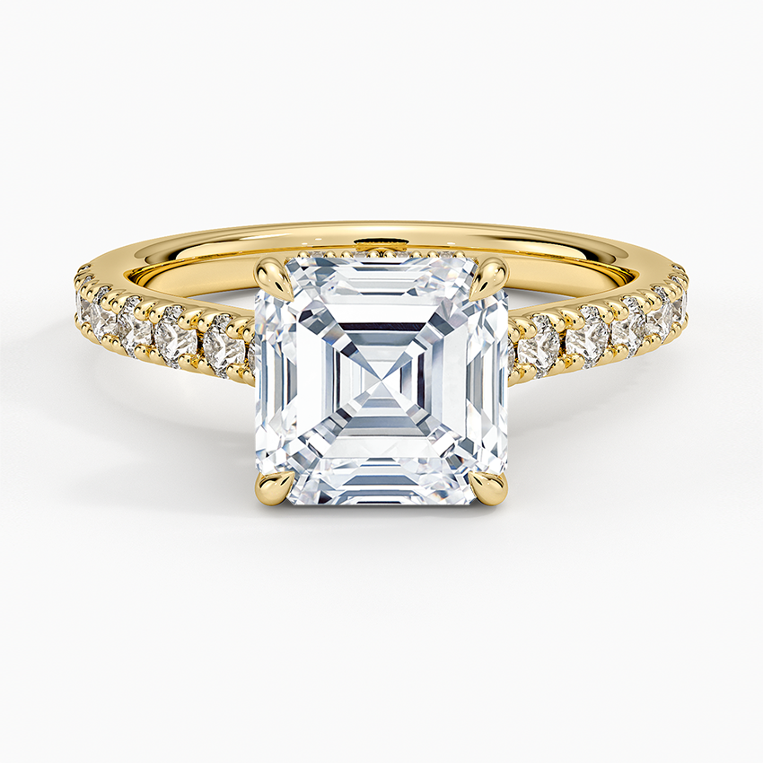 Grand Lissome Diamond Ring Yellow Gold 18k Asscher Engagement Ring