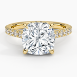 Grand Lissome Diamond Ring Yellow Gold 18k Cushion Engagement Ring