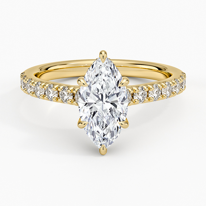 Grand Lissome Diamond Ring Yellow Gold 18k Marquise Engagement Ring