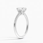 Lissome Half Coverage Diamond Ring Platinum Asscher Engagement Ring