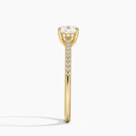 Lissome Half Coverage Diamond Ring Yellow Gold 18k Cushion Engagement Ring