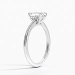 Lissome Half Coverage Diamond Ring Platinum Emerald Engagement Ring