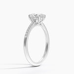Lissome Half Coverage Diamond Ring Platinum Oval Engagement Ring