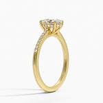 Lissome Half Coverage Diamond Ring Yellow Gold 18k Oval Engagement Ring
