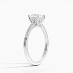 Lissome Half Coverage Diamond Ring Platinum Princess Engagement Ring
