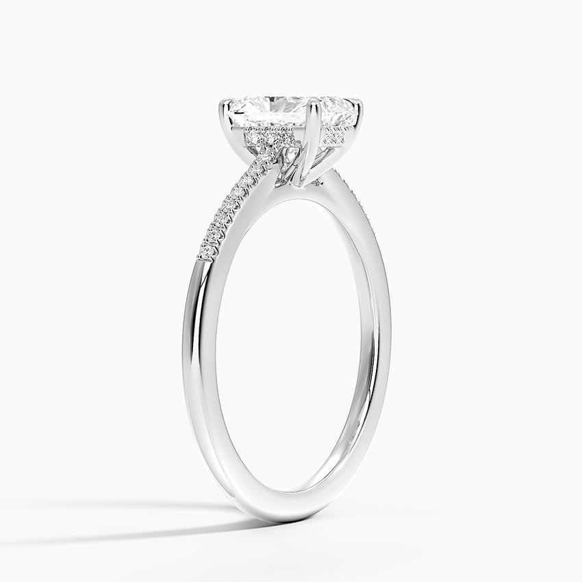Lissome Half Coverage Diamond Ring Platinum Radiant Engagement Ring