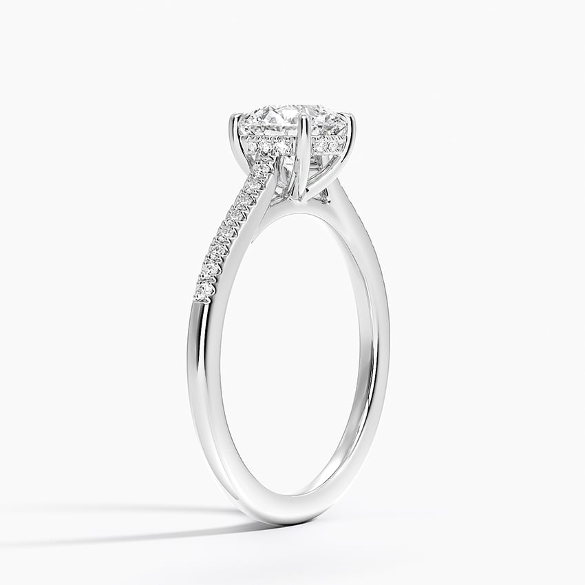 Lissome Half Coverage Diamond Ring Platinum Round Engagement Ring