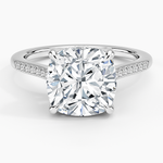 Lissome Half Coverage Diamond Ring Platinum Cushion Engagement Ring