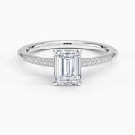 Lissome Half Coverage Diamond Ring Platinum Emerald Engagement Ring