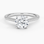 Lissome Half Coverage Diamond Ring Platinum Round Engagement Ring