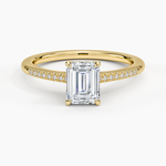 Lissome Half Coverage Diamond Ring Yellow Gold 18k Emerald Engagement Ring