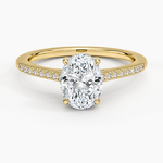 Lissome Half Coverage Diamond Ring Yellow Gold 18k Oval Engagement Ring