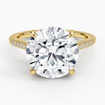 Lissome Half Coverage Diamond Ring Yellow Gold 18k Round Engagement Ring