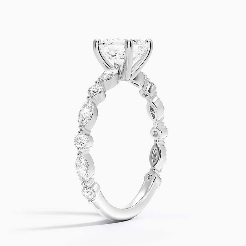 Versailles Three-Quarter Coverage Diamond Ring (1/2 ct. tw.) Platinum Asscher Engagement Ring
