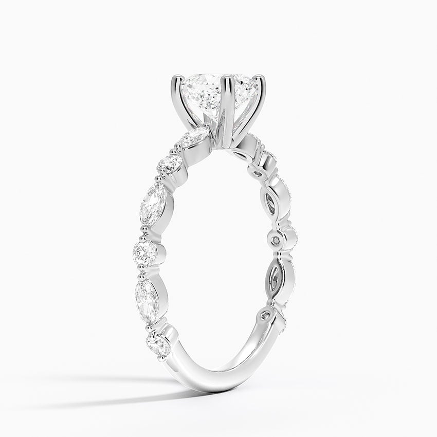 Versailles Three-Quarter Coverage Diamond Ring (1/2 ct. tw.) Platinum Cushion Engagement Ring