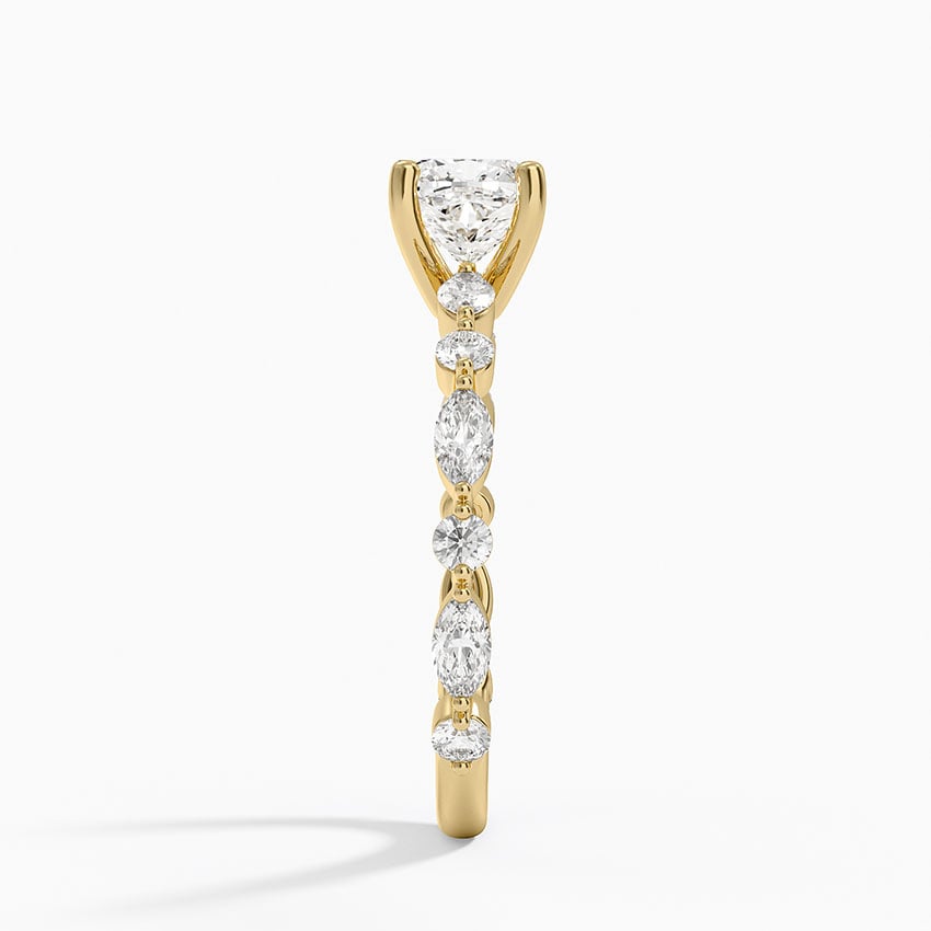 Versailles Three-Quarter Coverage Diamond Ring (1/2 ct. tw.) Yellow Gold 18k Cushion Engagement Ring