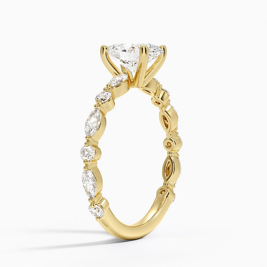 Versailles Three-Quarter Coverage Diamond Ring (1/2 ct. tw.) Yellow Gold 18k Oval Engagement Ring