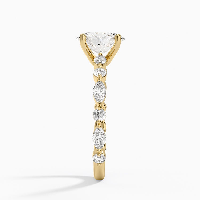 Versailles Three-Quarter Coverage Diamond Ring (1/2 ct. tw.) Yellow Gold 18k Oval Engagement Ring