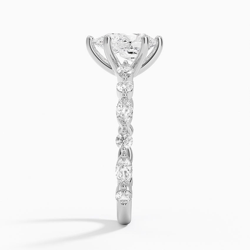 Versailles Three-Quarter Coverage Diamond Ring (1/2 ct. tw.) Platinum Pear Engagement Ring
