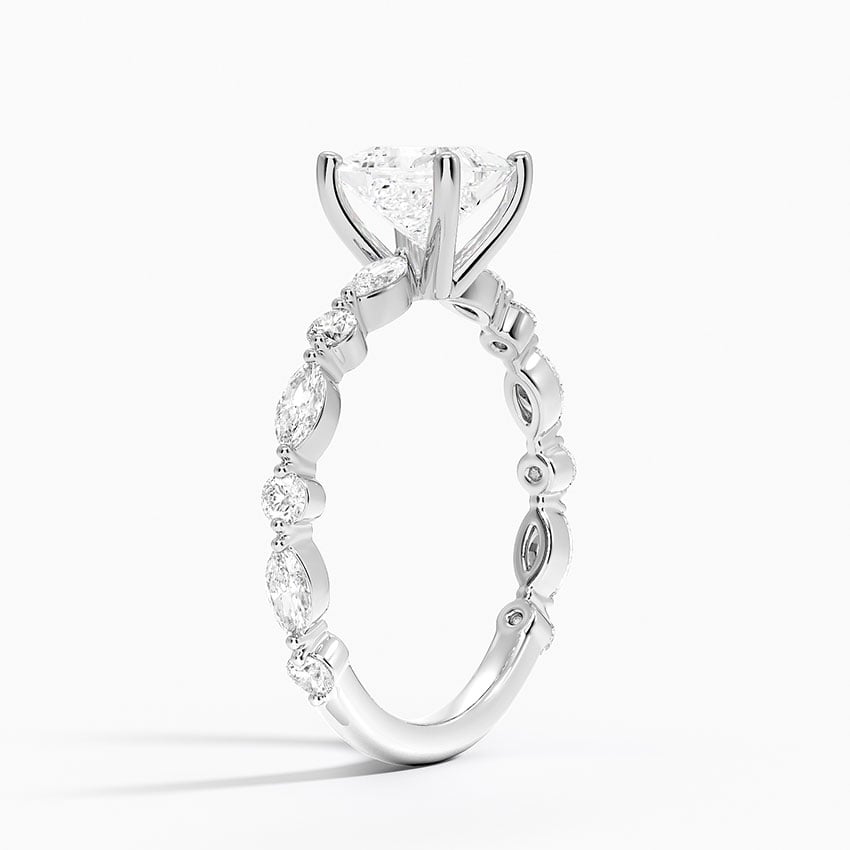 Versailles Three-Quarter Coverage Diamond Ring (1/2 ct. tw.) Platinum Princess Engagement Ring