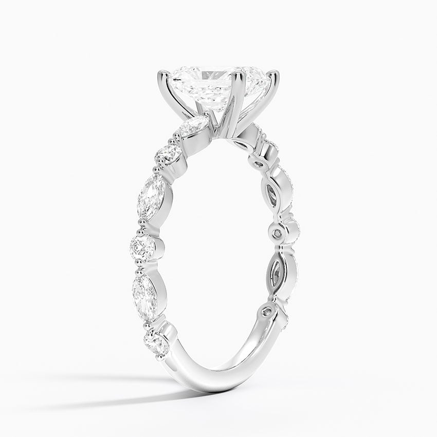 Versailles Three-Quarter Coverage Diamond Ring (1/2 ct. tw.) Platinum Radiant Engagement Ring
