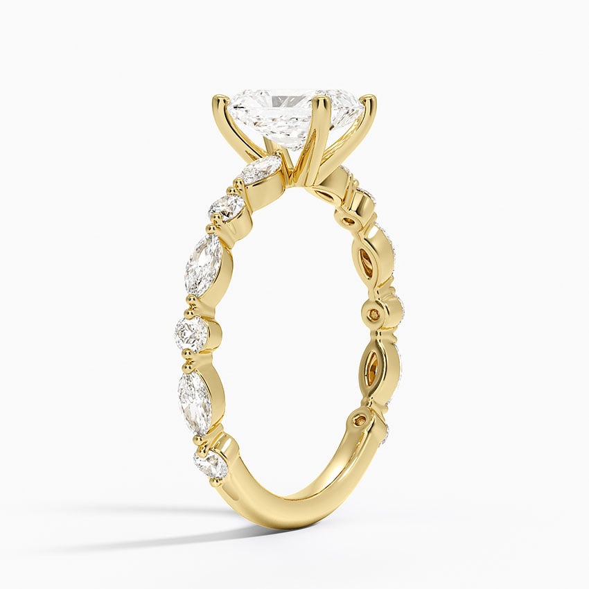 Versailles Three-Quarter Coverage Diamond Ring (1/2 ct. tw.) Yellow Gold 18k Radiant Engagement Ring