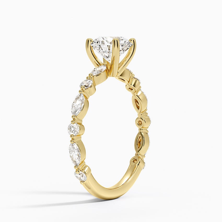 Versailles Three-Quarter Coverage Diamond Ring (1/2 ct. tw.) Yellow Gold 18k Round Engagement Ring