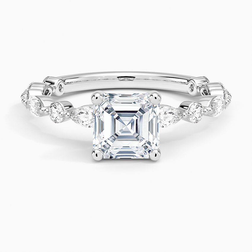 Versailles Three-Quarter Coverage Diamond Ring (1/2 ct. tw.) Platinum Asscher Engagement Ring