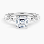 Versailles Three-Quarter Coverage Diamond Ring (1/2 ct. tw.) Platinum Asscher Engagement Ring